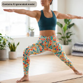 Kleurrijke zeshoekige mozaïeklegging leggings