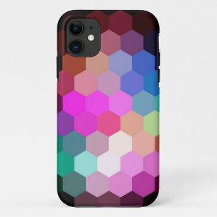 Kleurrijke zeshoekige naadloze grafische kaart iPhone 11 hoesje