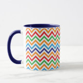 kleurrijke Zig Zag Chevron Stripes Mok (Links)