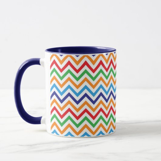  kleurrijke Zig Zag Chevron Stripes Mok (Links)