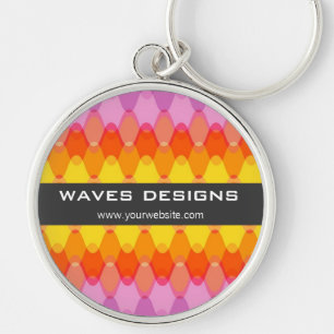 Kleurrijke Zig Zag Golven Modern Abstract Patroon Sleutelhanger