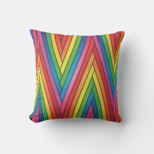 Kleurrijke Zig-Zag Stripes omhoog en omlaag Kussen