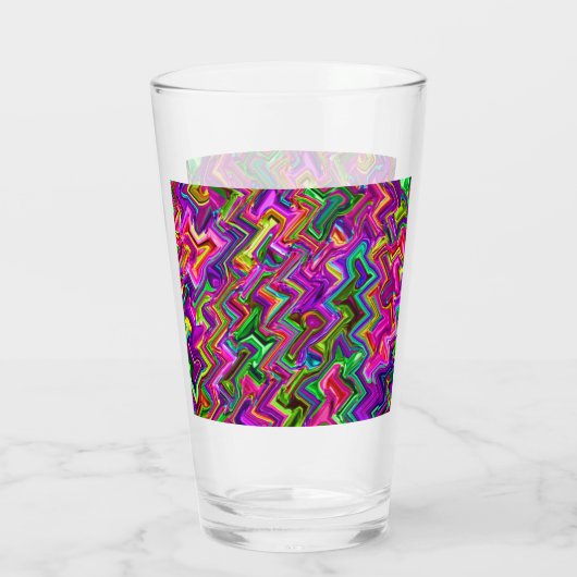 Kleurrijke Zigzag #2 Glas (Achterkant)