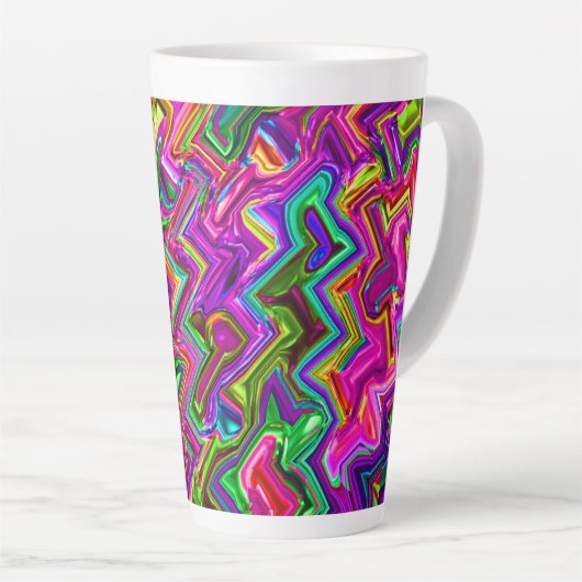 Kleurrijke Zigzag #2 - Latte Mok (Rechterhoek)