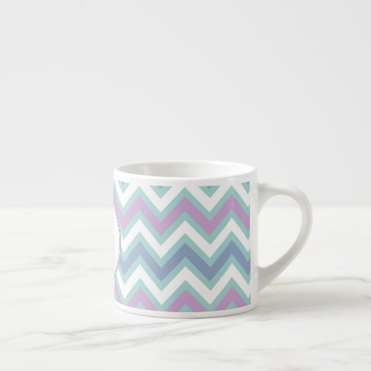 Kleurrijke Zigzag Chevron Espresso Kop (Rechts)