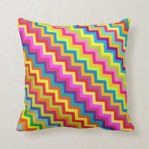 Kleurrijke zigzag-chevron patterkussen kussen