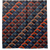 kleurrijke zigzag Karo-stappen Douchegordijn (Voorkant)