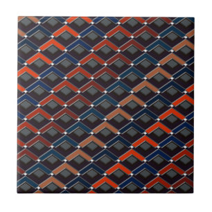 Kleurrijke zigzag Karo-stappen Tegeltje