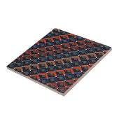 kleurrijke zigzag Karo-stappen Tegeltje (Zijkant)