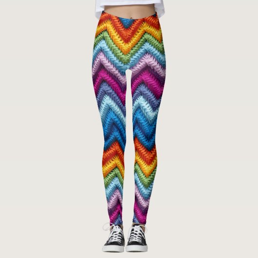 Kleurrijke zigzag leggings (Voorkant)
