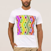 Kleurrijke zigzag lijnen Mannen T-shirt (Voorkant)