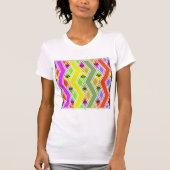Kleurrijke zigzag lijnen vrouwen T-shirt (Voorkant)