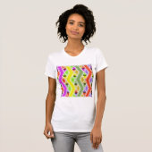 Kleurrijke zigzag lijnen vrouwen T-shirt (Voorkant volledig)