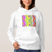 Kleurrijke Zigzag Lines Dames Hoodie (Voorkant)