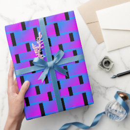 Kleurrijke Zigzag Paarse Roze Blauw Zwart 4Nelson Cadeaupapier