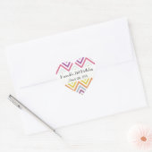 kleurrijke zigzag, regenboogzigzag, Chevron, Birth Hart Sticker (Envelop)
