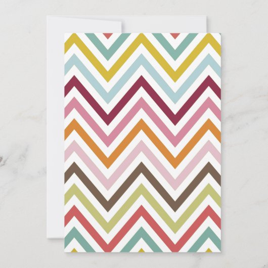Kleurrijke zigzag, regenboogzigzag, Chevron, bruil Kaart (Achterkant)
