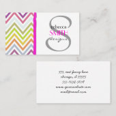 kleurrijke zigzag, regenboogzigzag, kleurrijke Che Visitekaartje (Voorkant / Achterkant)