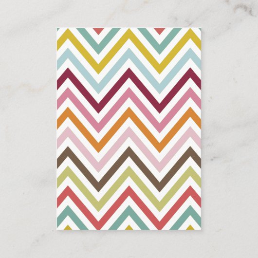kleurrijke zigzag, regenboogzigzag, kleurrijke Che Visitekaartje (Achterkant)