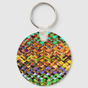 kleurrijke zigzag sleutelhanger