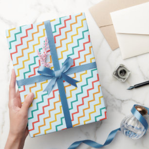 Kleurrijke zigzaglijnen cadeaupapier