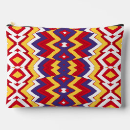 Kleurrijke zigzagpatroon make-up accessoire zakje etui