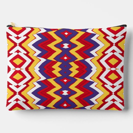 Kleurrijke zigzagpatroon make-up accessoire zakje etui (Voorkant)