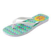 Kleurrijke zigzagstrepen teenslippers (Schuin)
