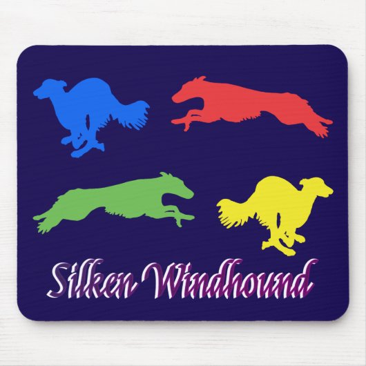 Kleurrijke Zijden Windhounds Muismat (Voorkant)