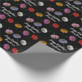 Kleurrijke Zinnia bloemen tekening aangepaste Verj Cadeaupapier (Hoek)