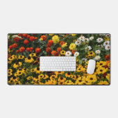 Kleurrijke Zinnia's en Gouden Rudbeckias Bloemen Bureaumat (Keyboard & Muis)