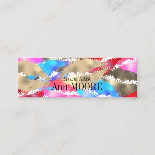 Kleurrijke zoemelspatspatplons mini visitekaartje (Voorkant)