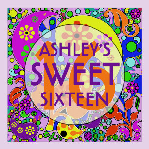 Kleurrijke zoete 16 Verjaardag Perfect Poster