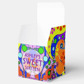 Kleurrijke zoete 16 Verjaardagsachtergrond Bedankdoosjes (Geopend)