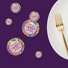 Kleurrijke zoete 16 Verjaardagsachtergrond Confetti