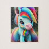 Kleurrijke zoete Baby Pony met regenboog, Pony Legpuzzel (Verticaal)