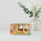 Kleurrijke Zoete Bakkerij Dessert Foto Visitekaartje (Staand voorkant)