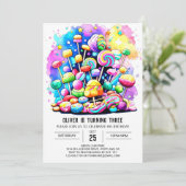 Kleurrijke zoete chocolade verjaardag kaart (Staand voorkant)