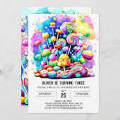 Kleurrijke zoete chocolade verjaardag kaart (Voorkant / Achterkant)