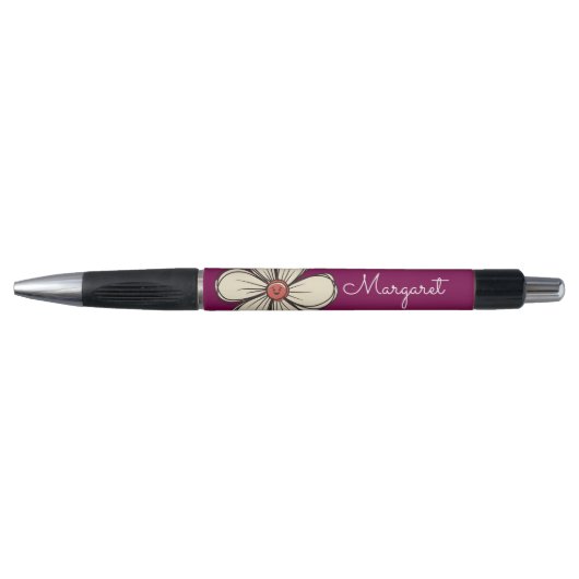 Kleurrijke Zoete Doodle Bloem Aangepaste Naam Pen (Voorkant)
