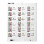 Kleurrijke zoete erwtenbloemen in Waterverf Adres Etiket (Full Sheet)