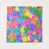 Kleurrijke zoete gelei beren, gummie snoepjes. Sli Wandkleed (Voorkant (horizontaal))