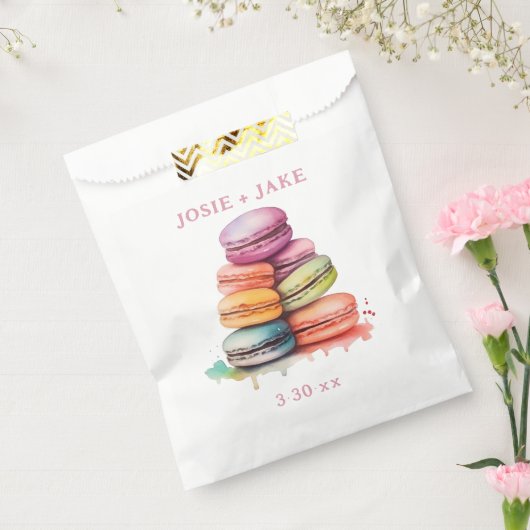 Kleurrijke zoete macarons gunst tassen bedankzakje (Gezegeld)