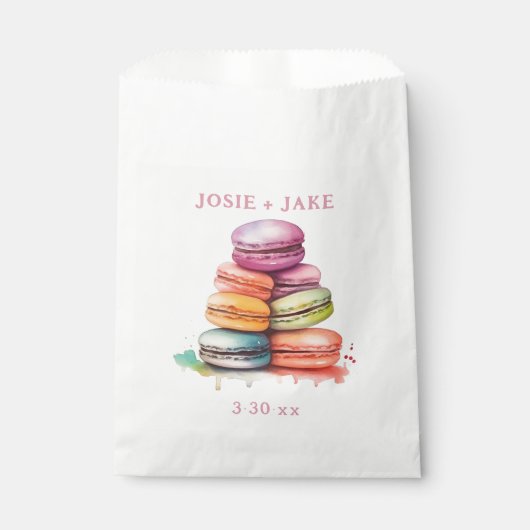 Kleurrijke zoete macarons gunst tassen bedankzakje (Voorkant)