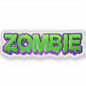 Kleurrijke zombie sticker (Voorkant)