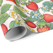Kleurrijke zomer aardbeien patroon cadeaupapier (Rol Hoek)