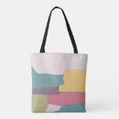 Kleurrijke Zomer Abstract Met Monogram Tote Bag (Achterkant)