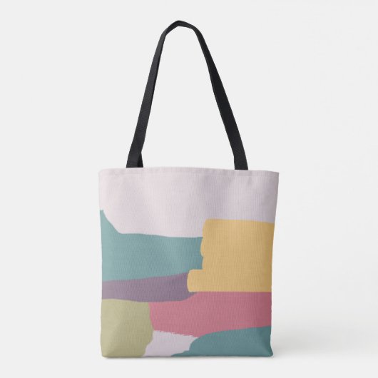 Kleurrijke Zomer Abstract Monogram Tote Bag (Achterkant)