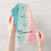  kleurrijke zomer Alle op één bruiloft uitgenodigd All In One Uitnodiging (Afscheurbaar)