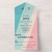  kleurrijke zomer Alle op één bruiloft uitgenodigd All In One Uitnodiging (Binnen)